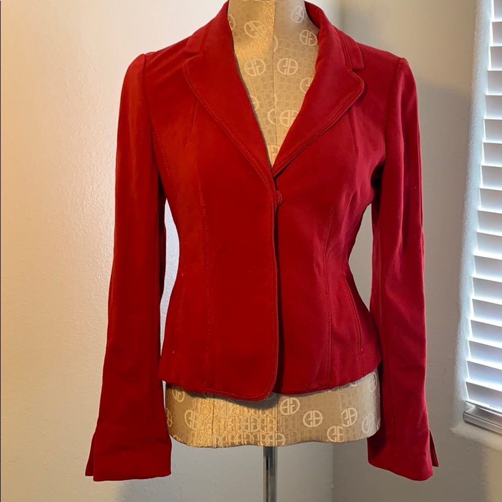 Ann Taylor Red Knit Blazer